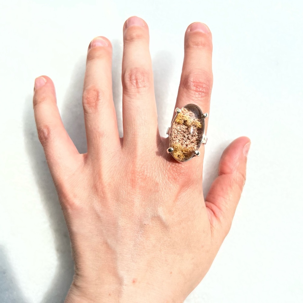 Phantom Quartz Garden Quartz Lodolite Sterling Silver Ring - Picture 12 of 14